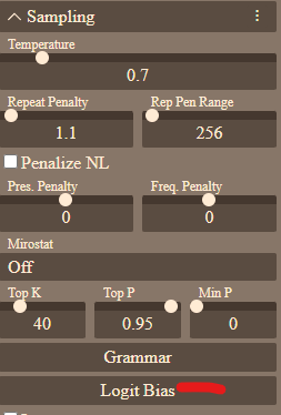Sampling and Logit Bias