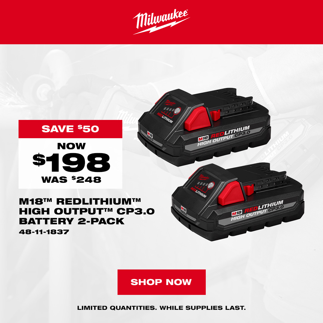 Milwaukee 48-11-1837 - M18 CP3.0 Battery 2-Pack - Special Offer