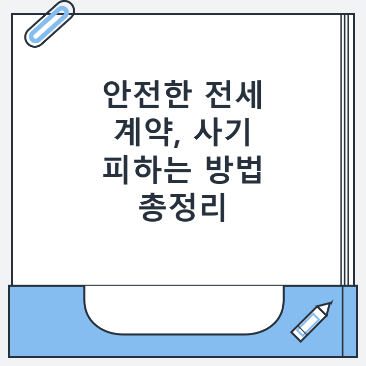 안전한 전세 계약, 사기 피하는 방법 총정리