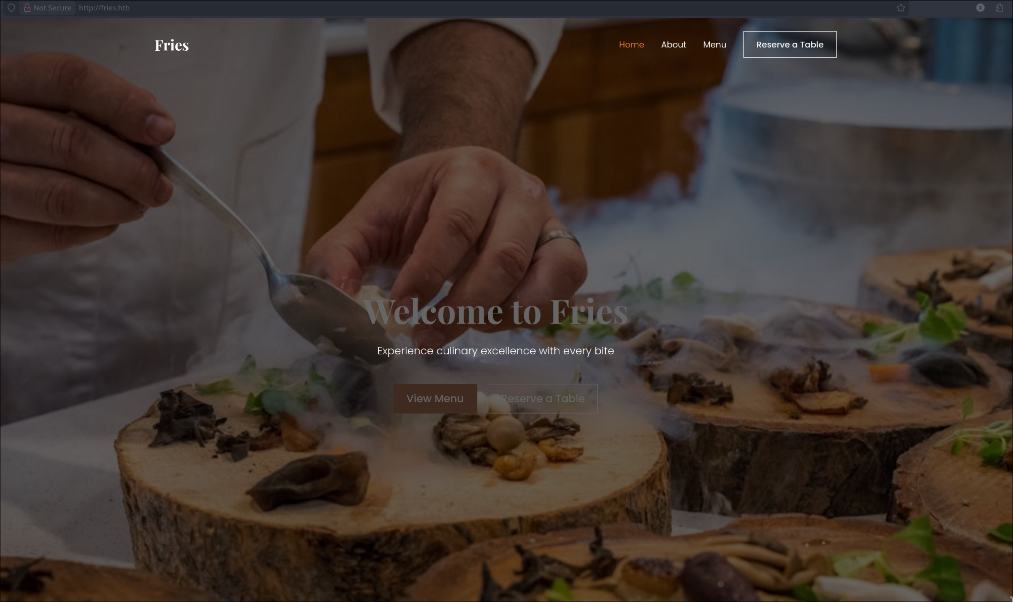 Landing page — Fries Restaurant