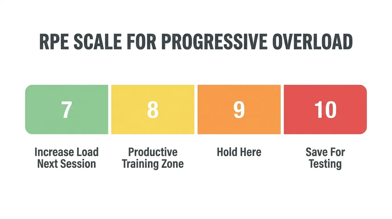RPE rate of perceived exertion scale for progressive overload showing when to increase weight