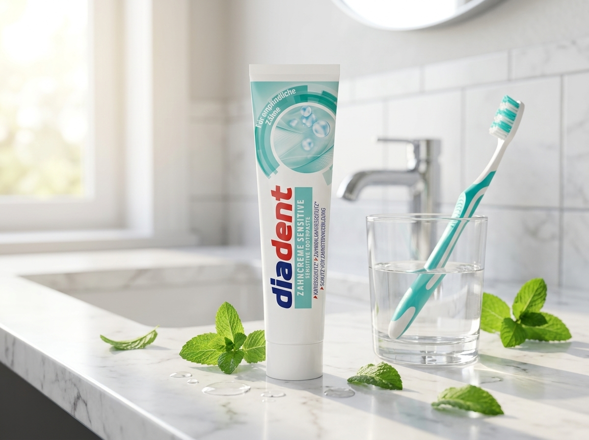 Diadent Sensitiv zubní pasta – koupelna s mátou