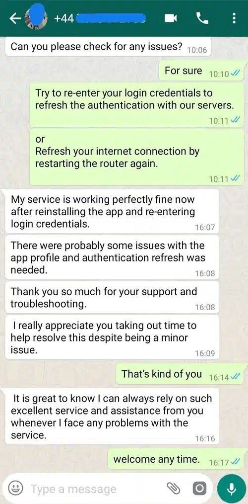 Customer Review WhatsApp Screenshot 3