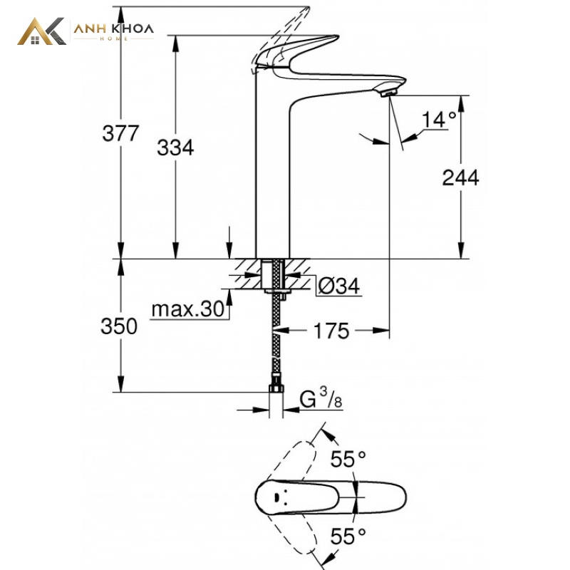 ban ve voi lavabo grohe 23719003