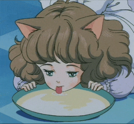 chibineko drinking milk.gif