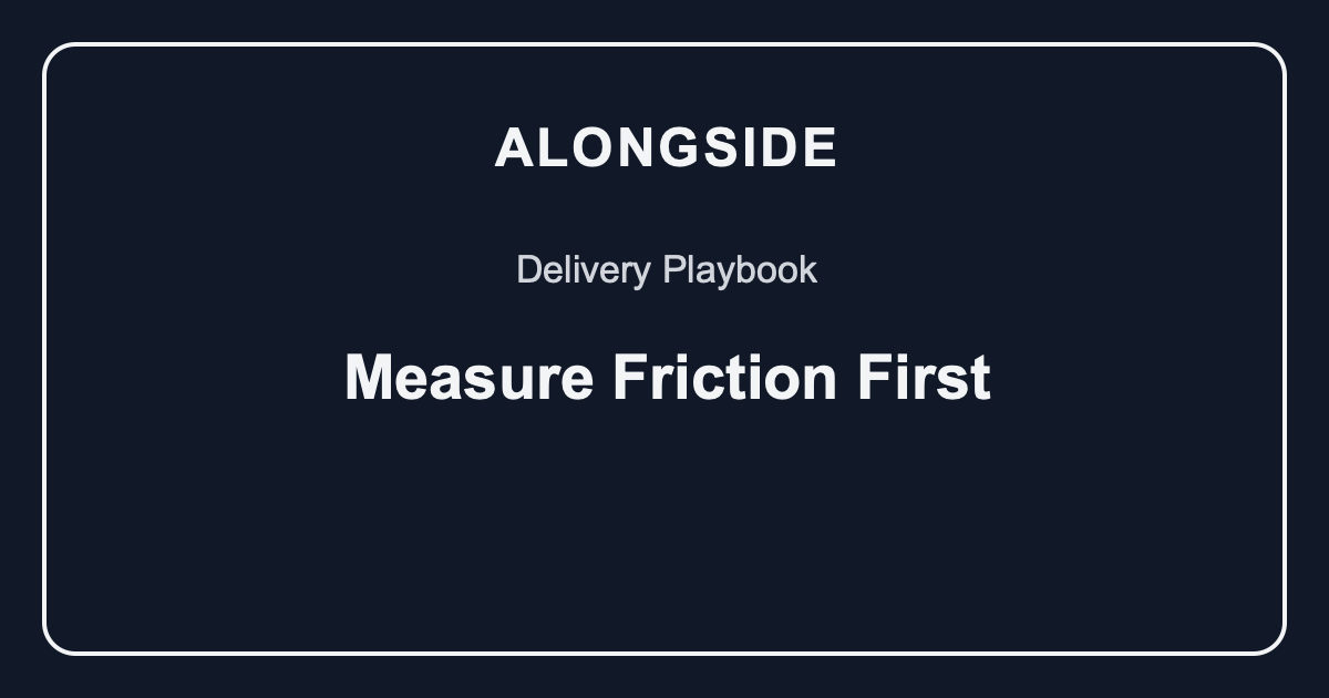 Before You Rewrite, Measure the Friction in Your Deployment Path