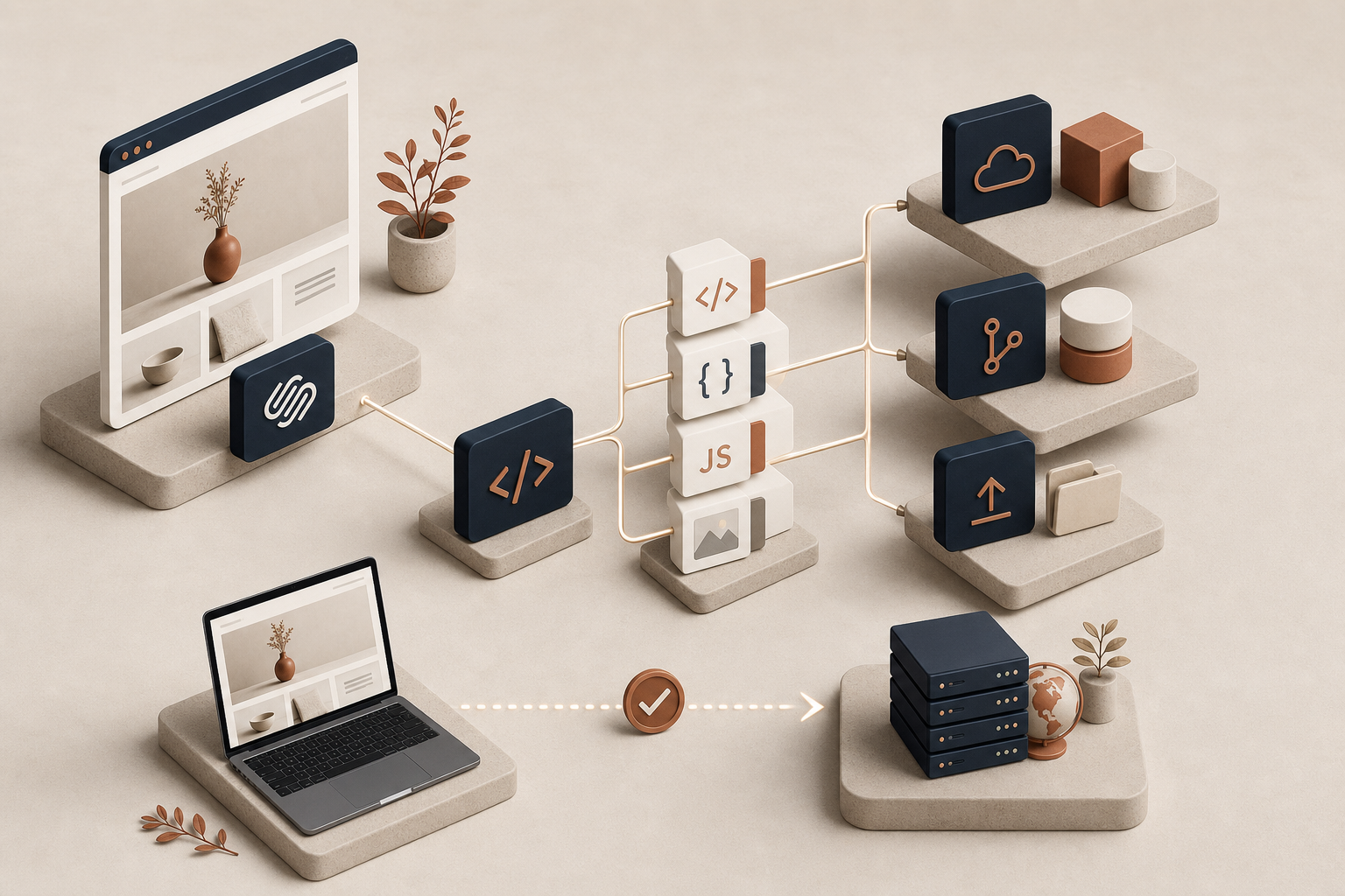 Isometric Squarespace export and hosting workflow