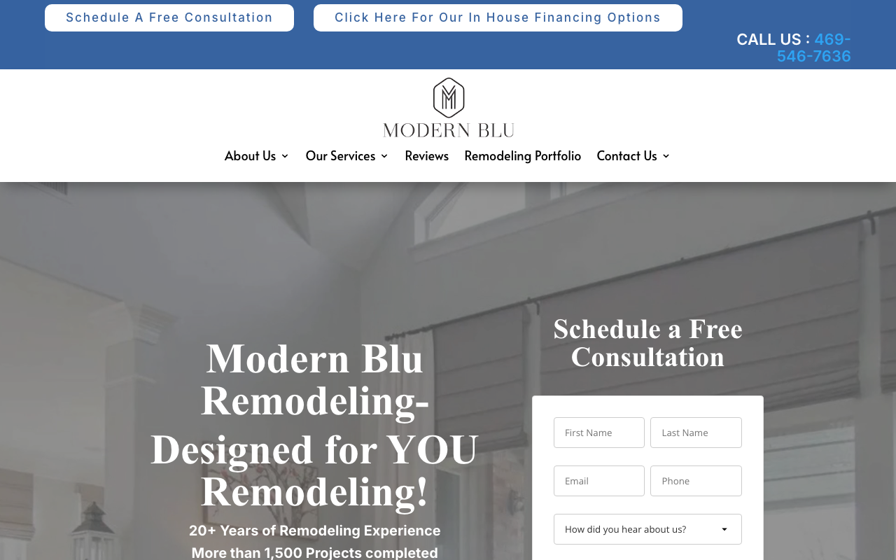 Modern Blu Remodeling homepage