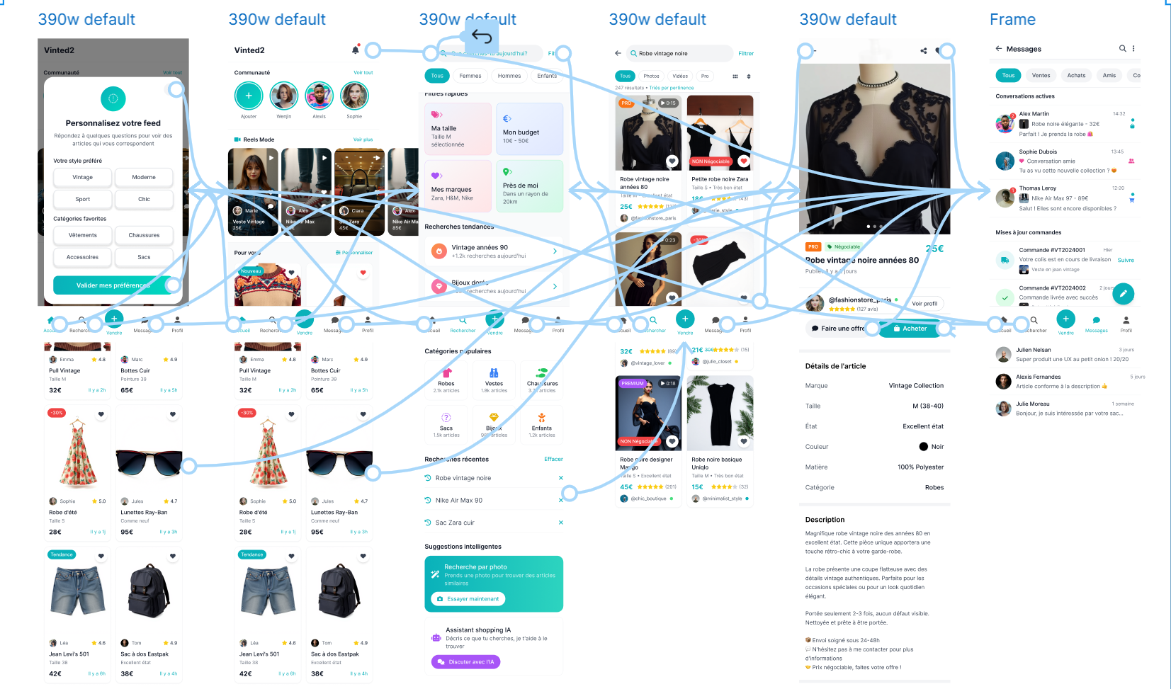 Figma prototype - full interaction map