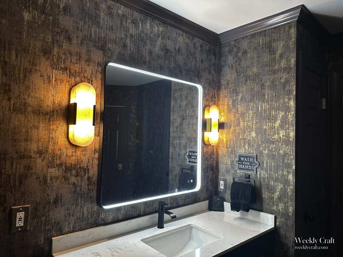 Finished boutique hotel vanity