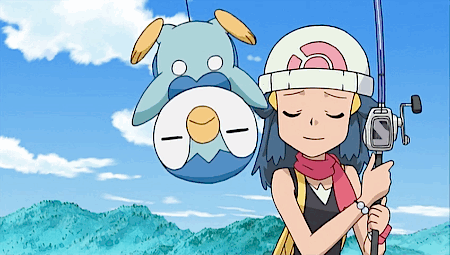 A gif of Dawn & her Piplup