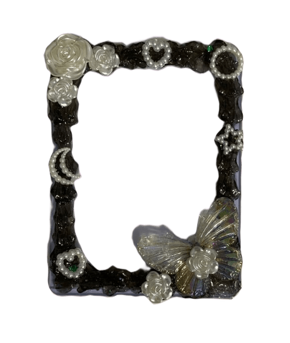 black tall decorated frame