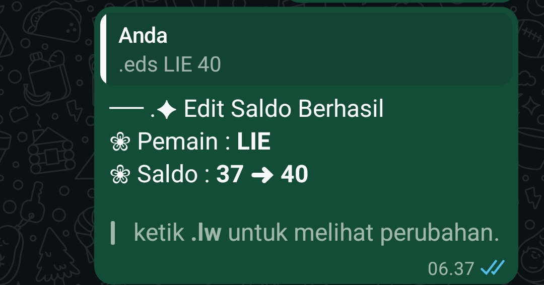 Feature Eds/Edit Saldo