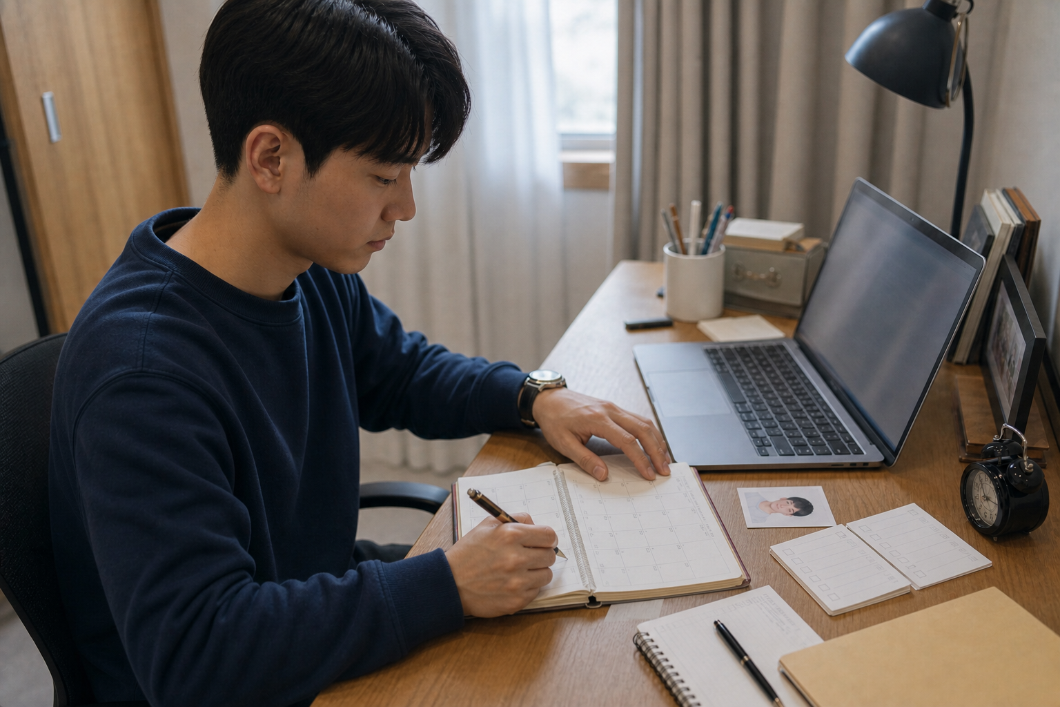 사진 등록 후 시험일정과 접수 상태를 확인하는 수험생