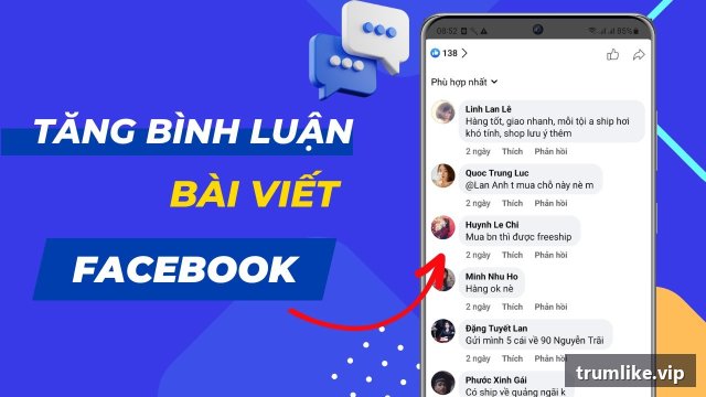 Dịch vụ tăng comment Facebook tại Trumlike.vip