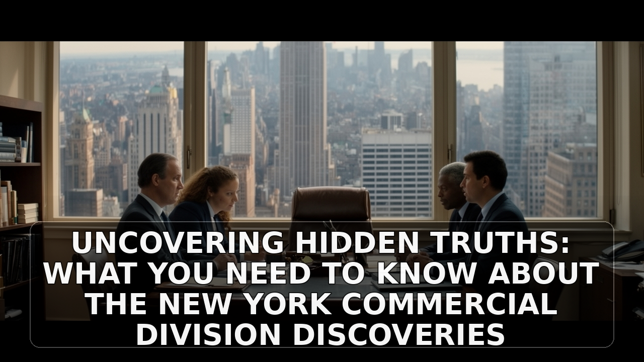 Uncovering Hidden Truths: What You Need to Know About the New York Commercial Division Discoveries