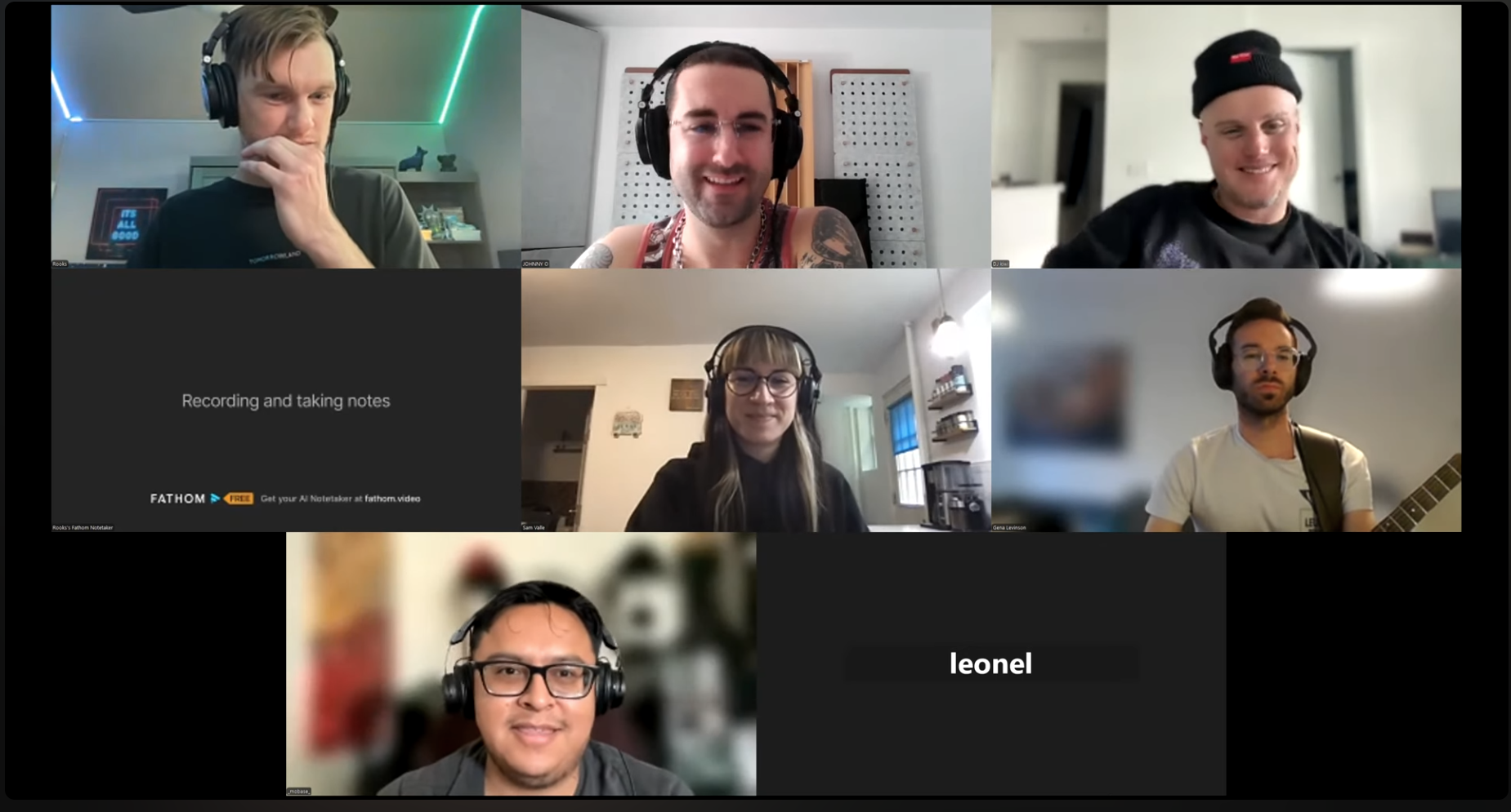 Independent artists on a community feedback video call