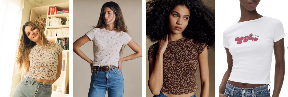 The four cropped t-shirts