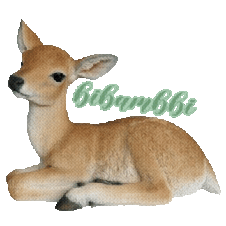 deer sat down with the text "bibambbi" floating behind it