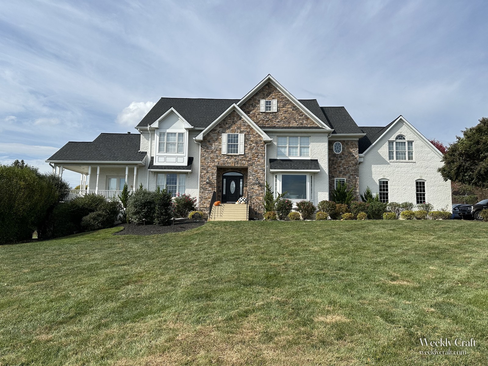 The house with the original stone veneer