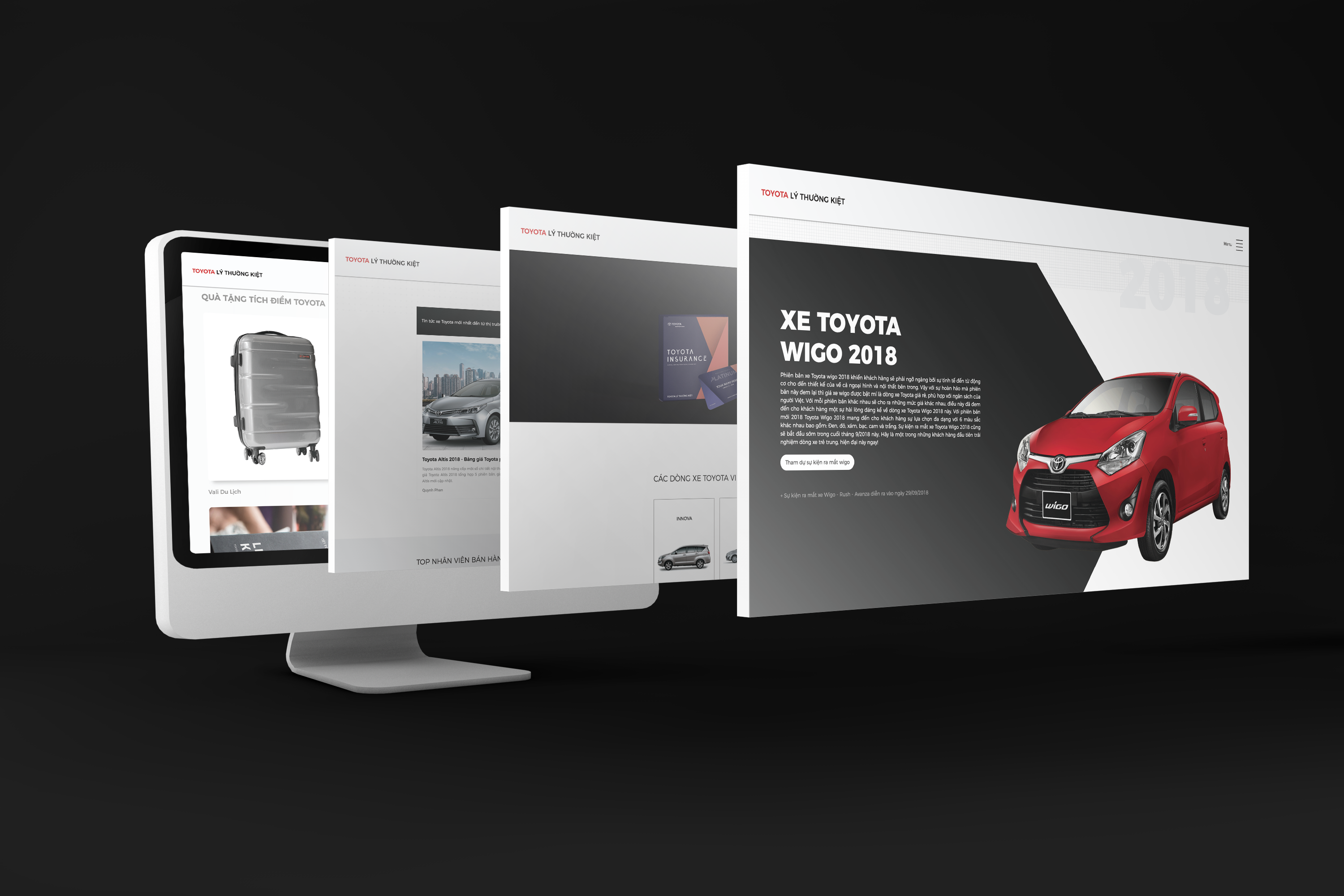 thiết ke web toyota markdao mockup