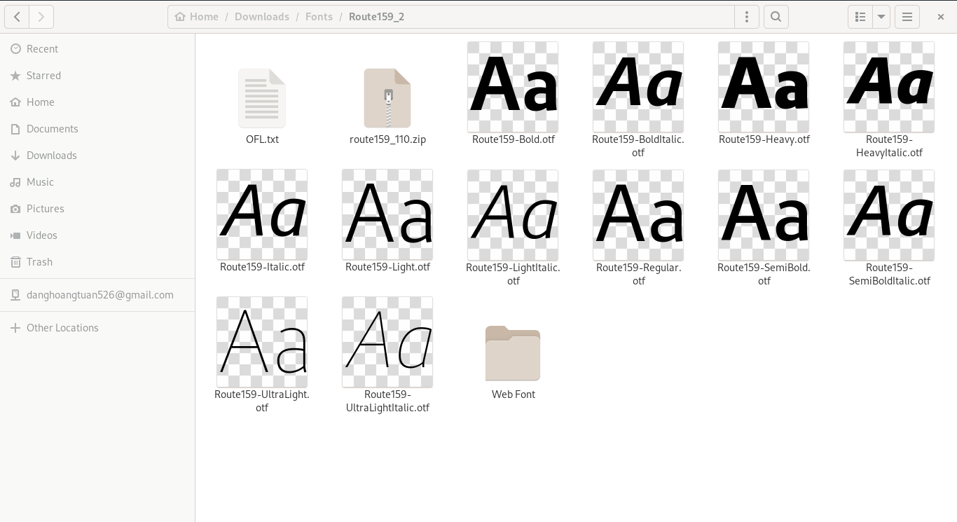 Your fonts folder should look like this