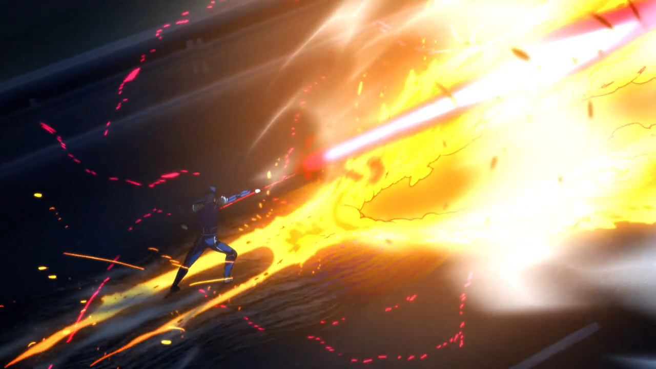 Lancer from Fate Stay Night firing a huge fuck off beam attack from his spear Lancer from Fate Stay Night firing a huge fuck off beam attack from his spear