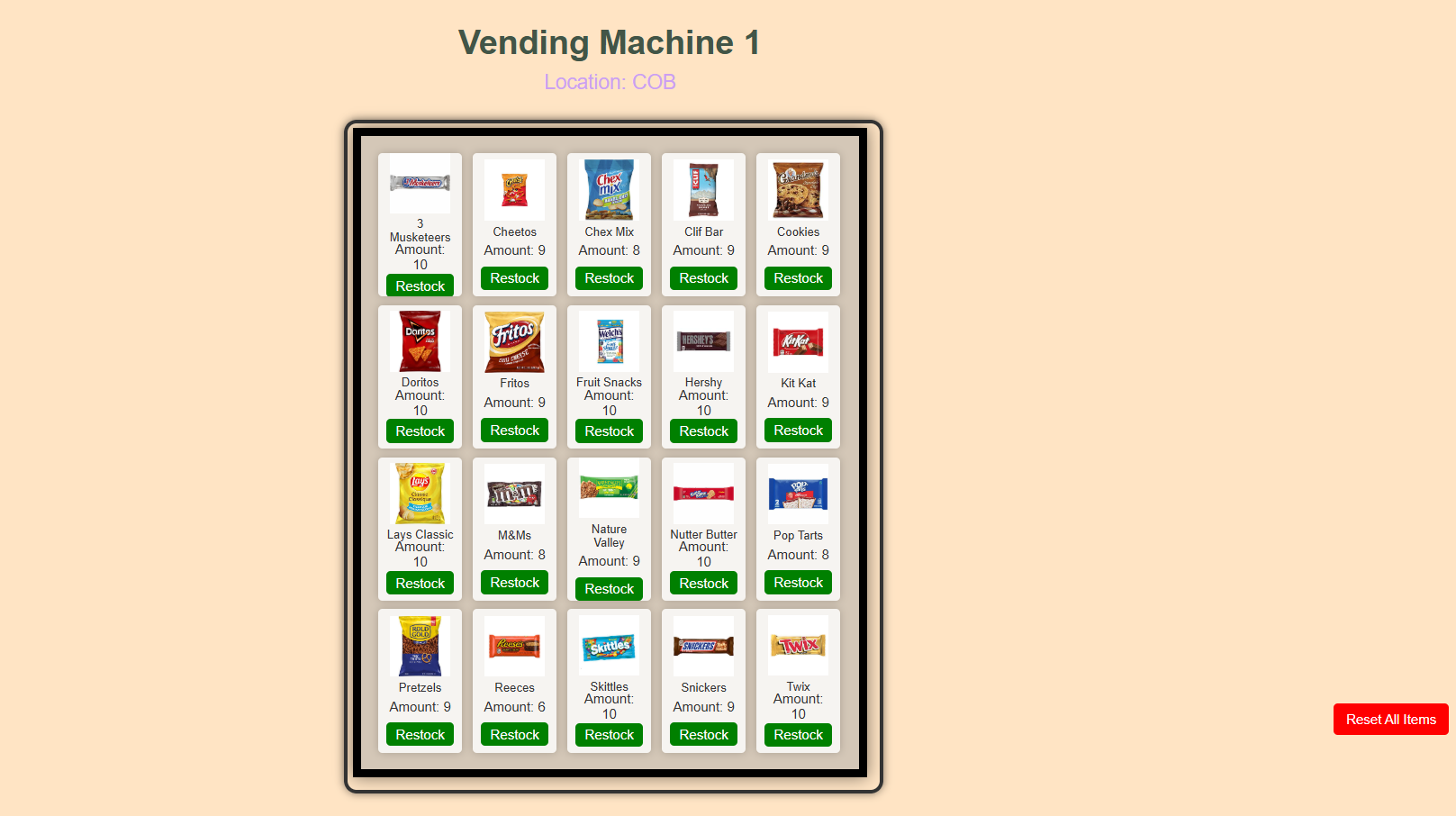 Vending Machine 1 - Manufacturer