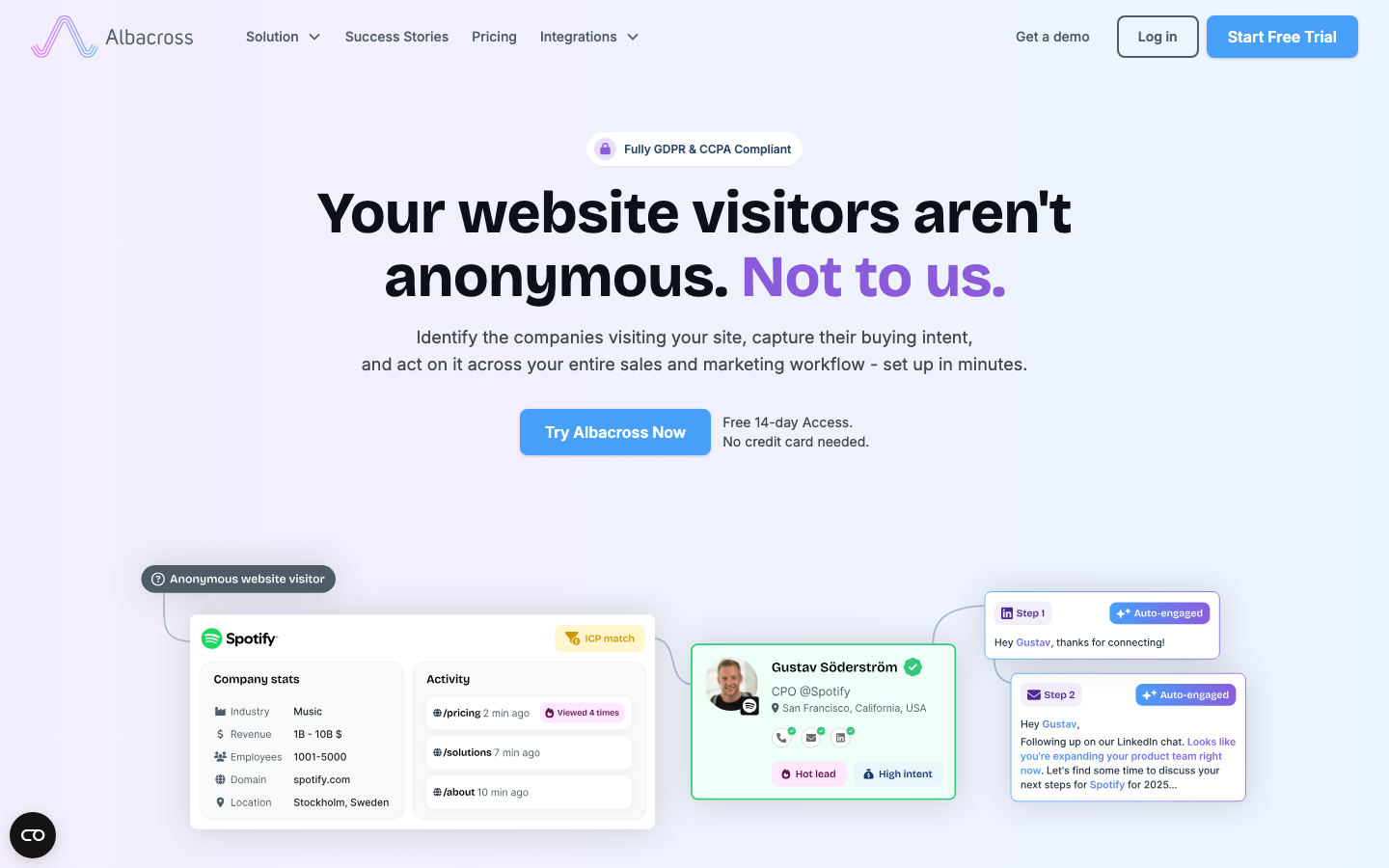 Albacross homepage