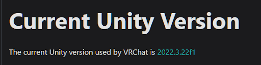 Current Unity version
