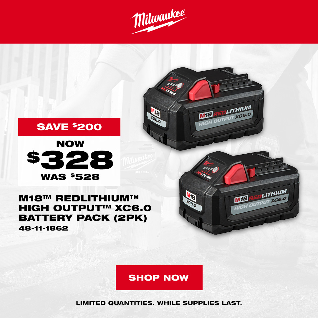 Milwaukee 48-11-1862 - M18 XC6.0 Battery 2-Pack - Special Offer