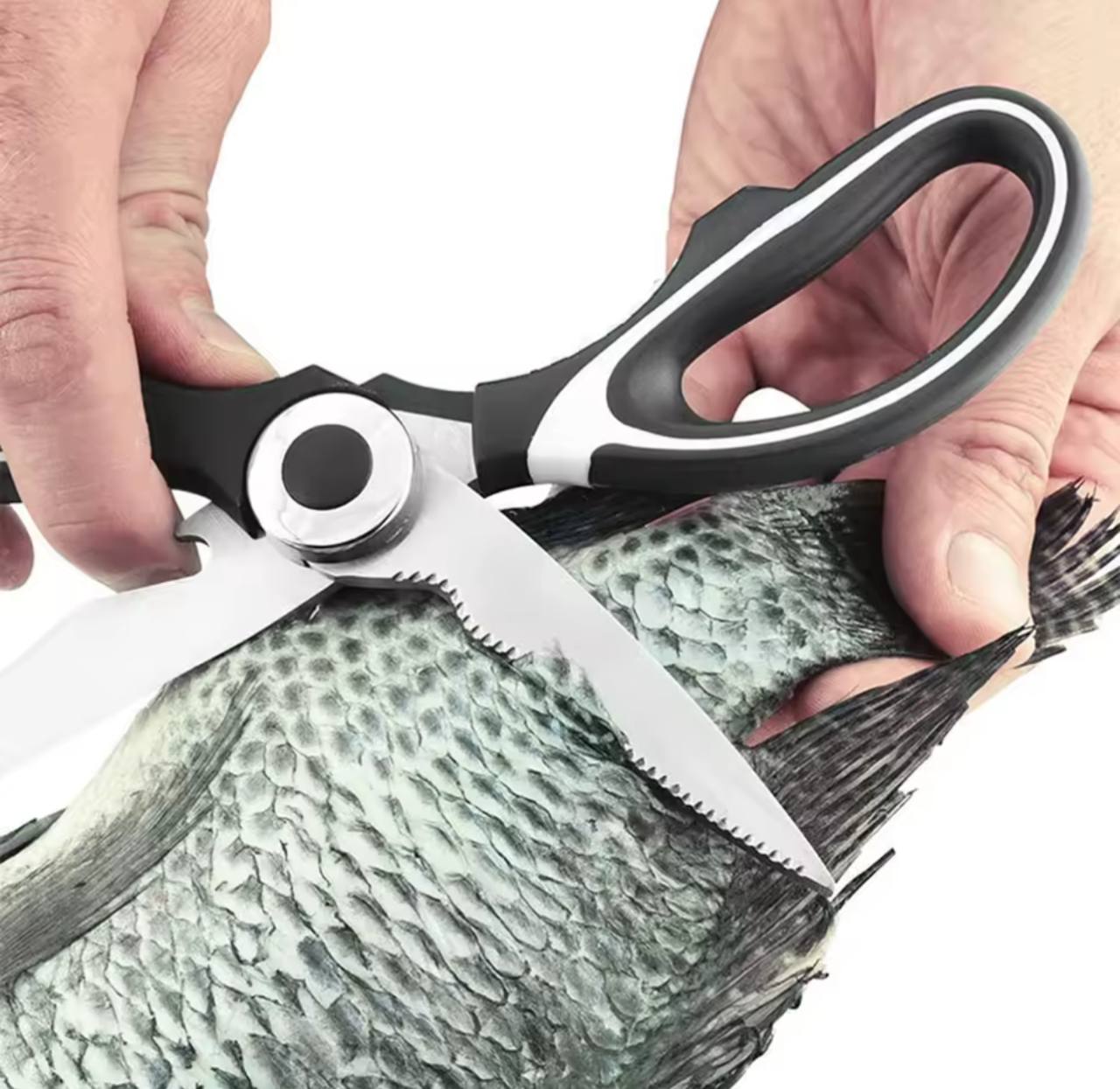 Fish scale scraper kitchen shears