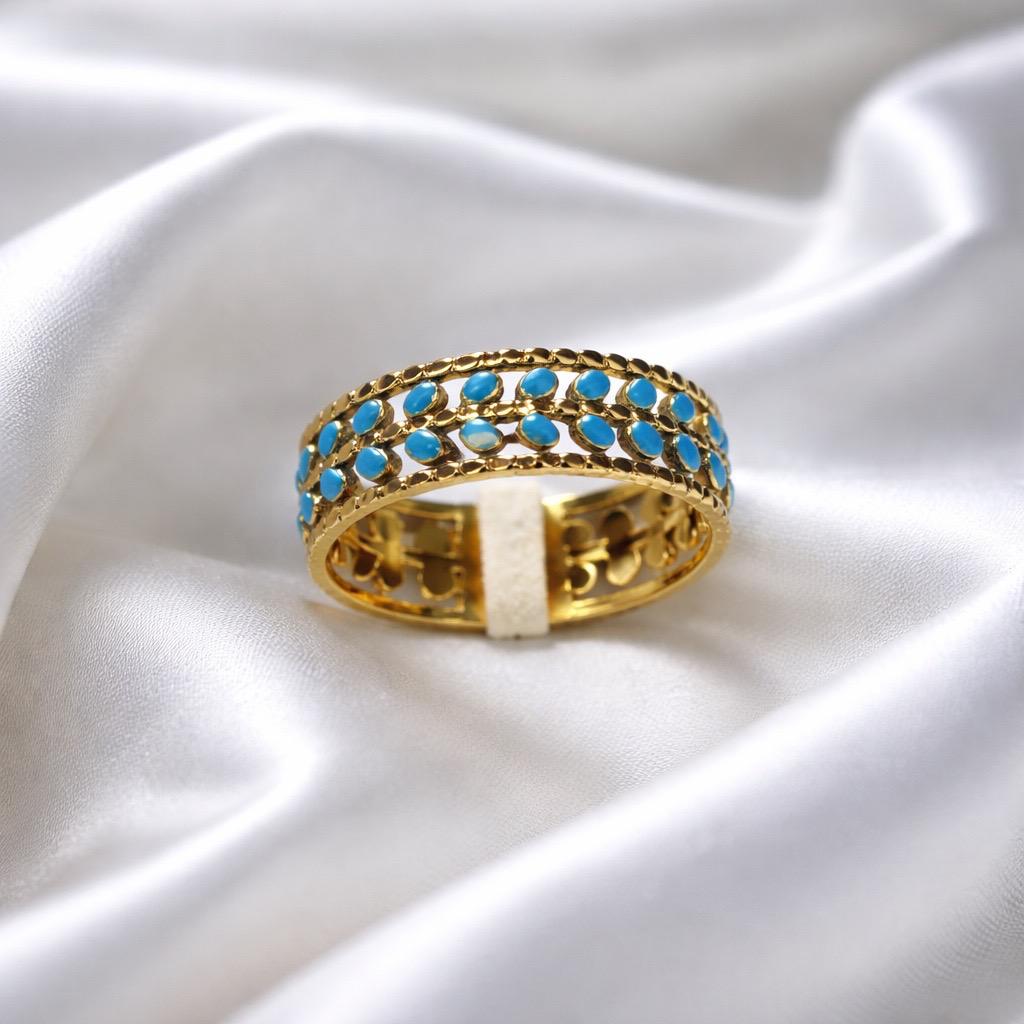 Bright Blue Dots Ring