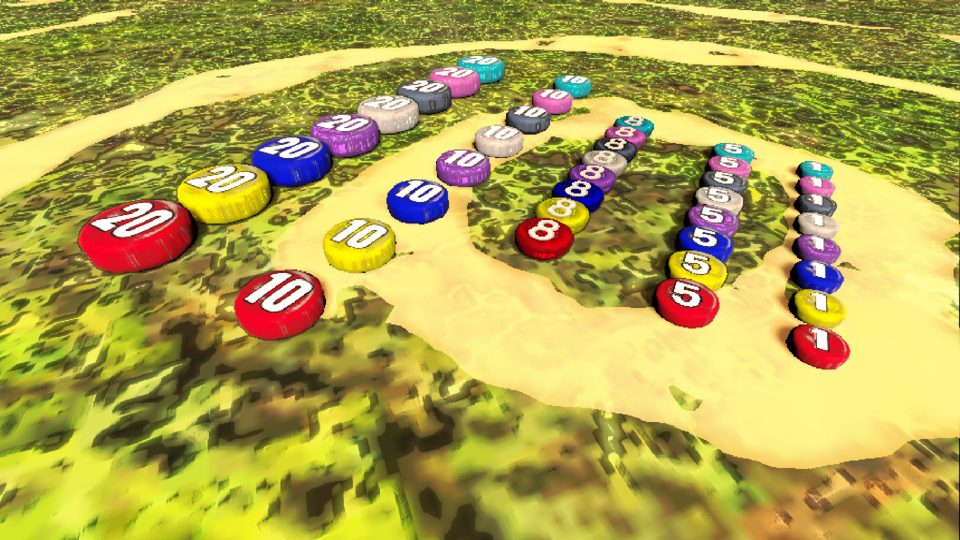 One, Five, Eight, Ten, and Twenty pellets, of each Pikmin type.