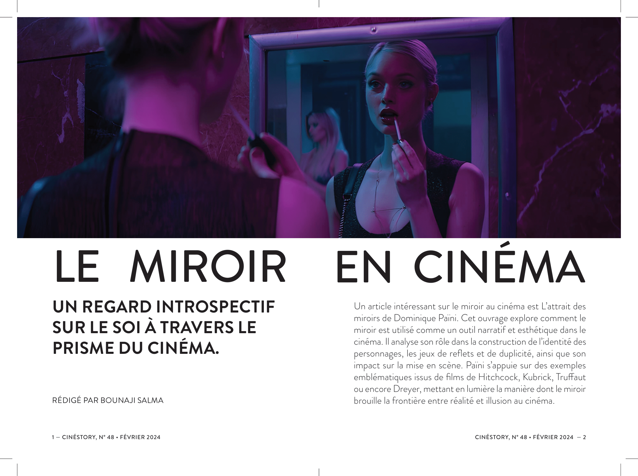 Couverture du booklet Le Miroir dans le Cinéma par SLM Atelier