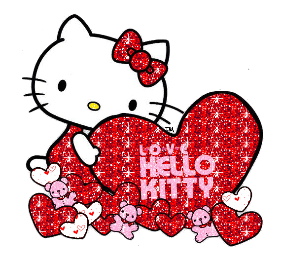 hello kitty holding a heart