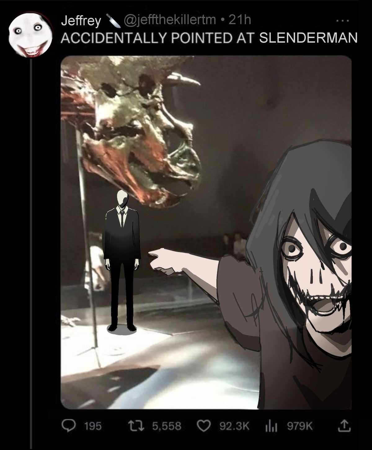 Accidentally pointed at slenderman???