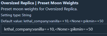 The config's default moon scrap weights
