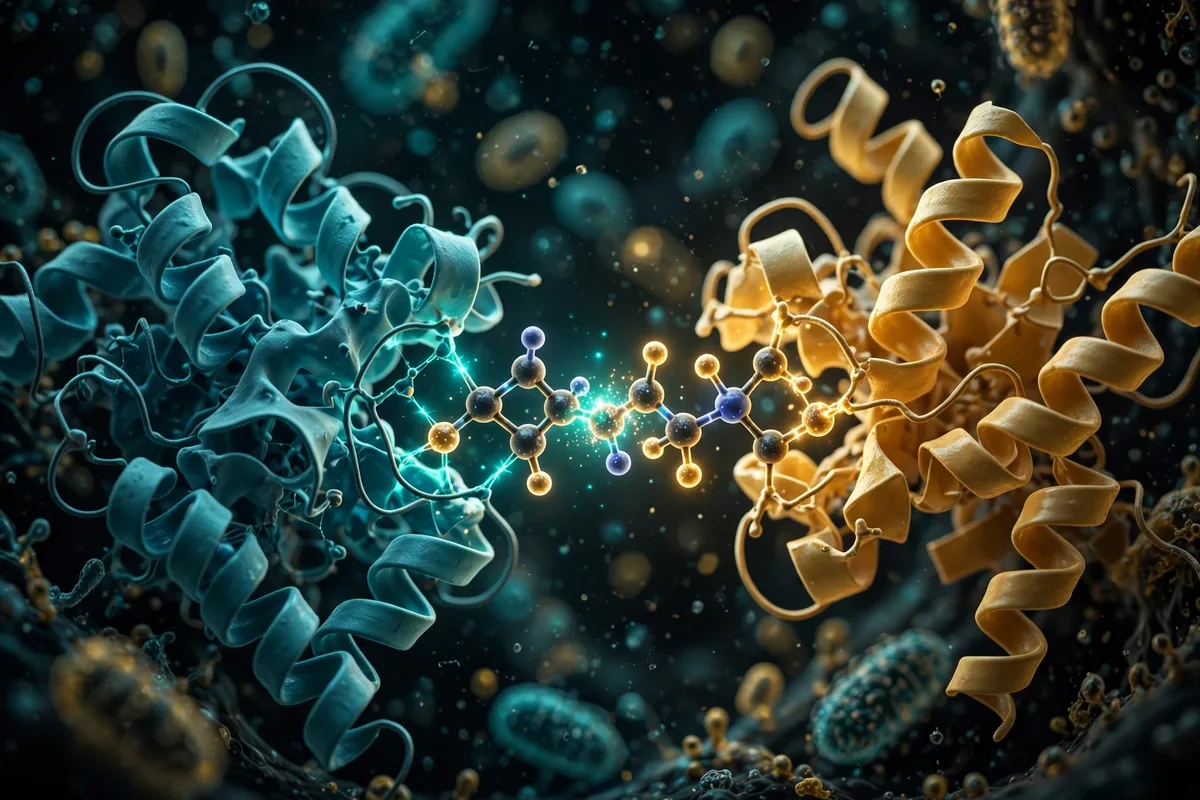A glowing small-molecule drug bridging two proteins
