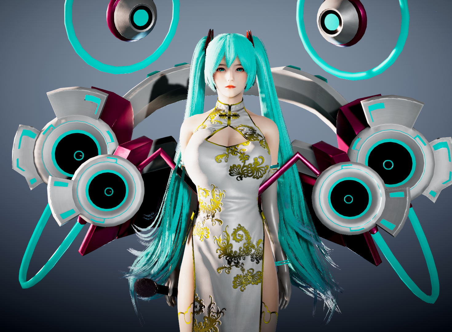 初音金丝旗袍