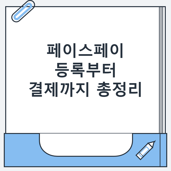 페이스페이 등록부터 결제까지 총정리