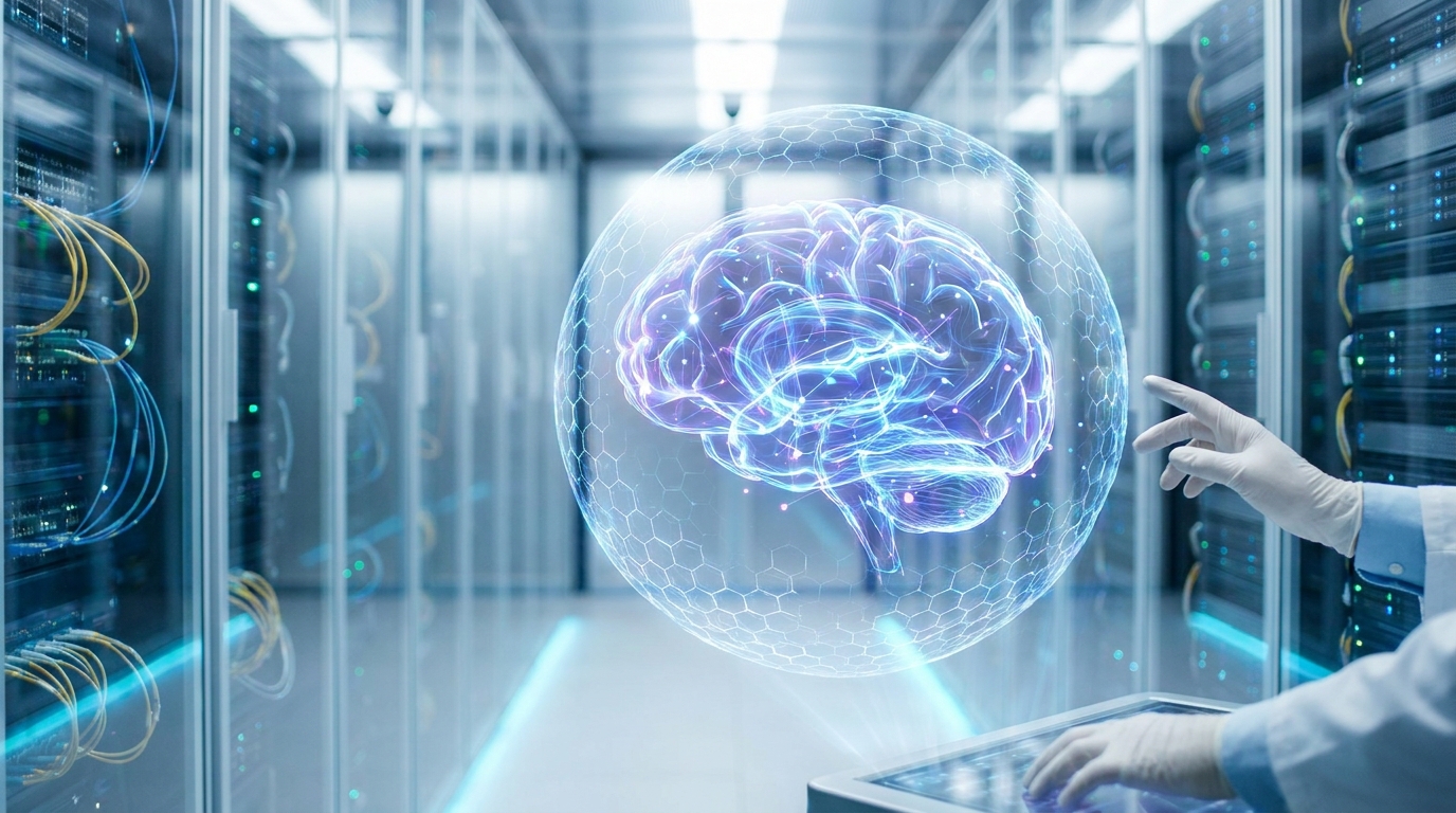 AI agents protected by security protocols, demonstrating AI security lab concepts