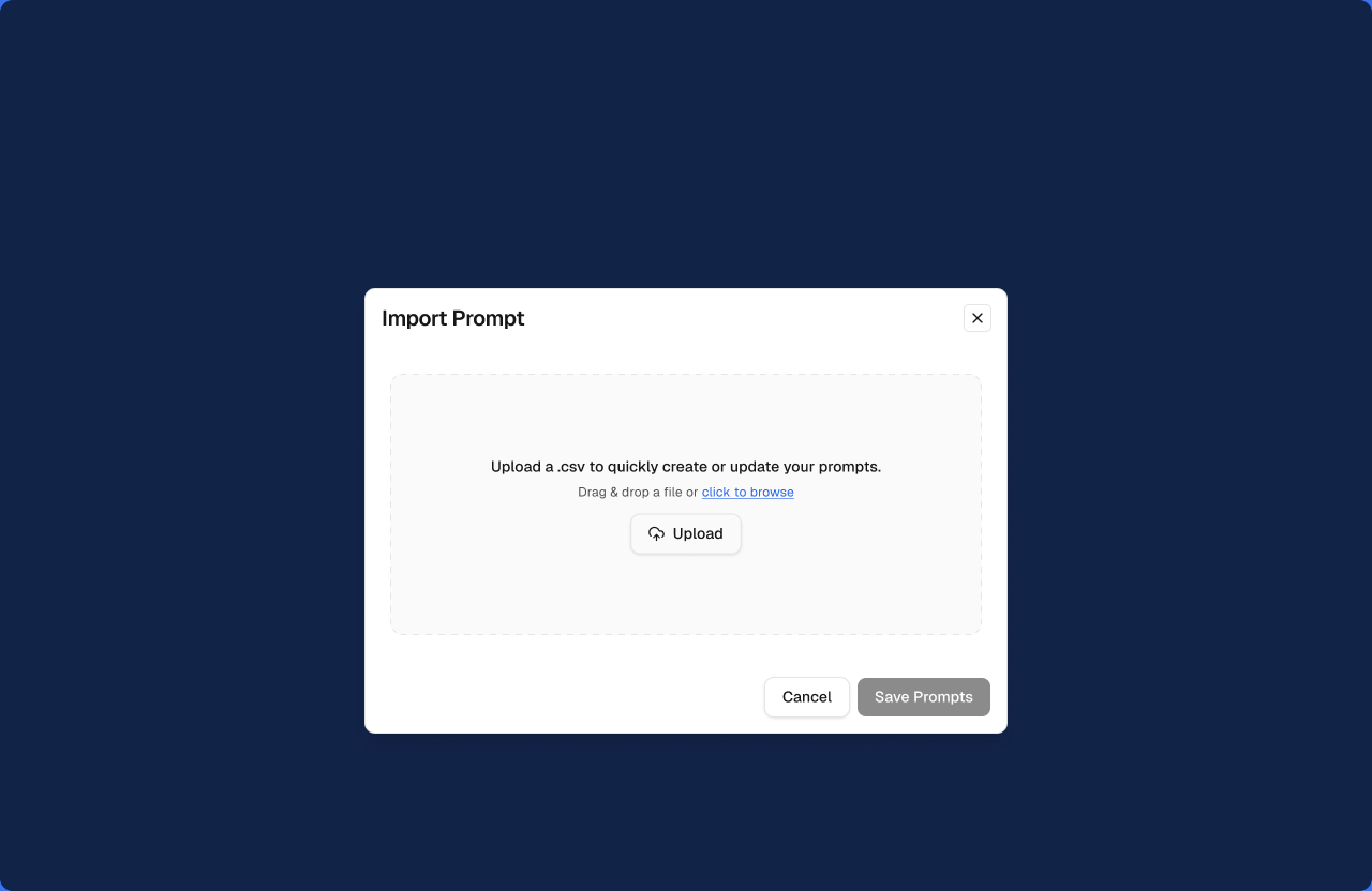 The Import Prompt dialog
