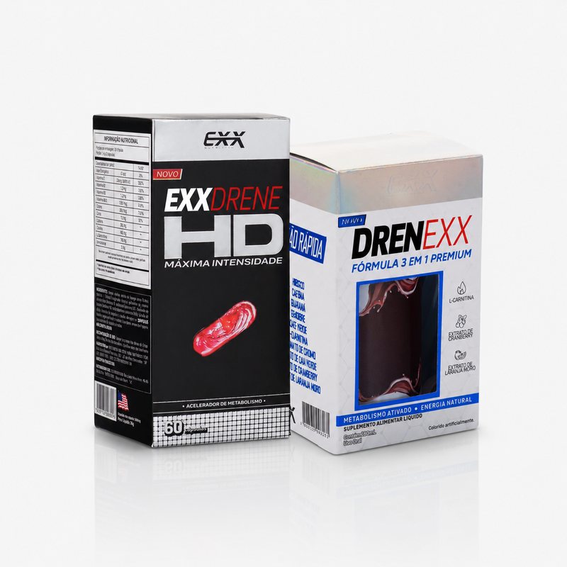 Kit Queima e Reten&ccedil;&atilde;o: Drenexx + ExxDrene HD