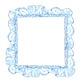 blue frilly border