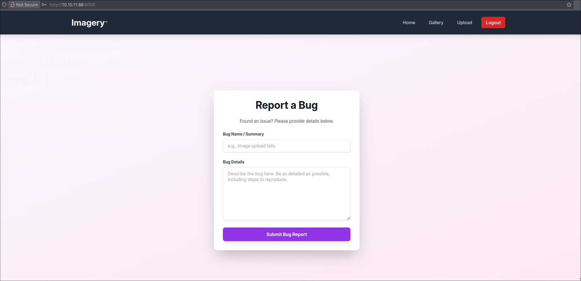 Report a Bug feature