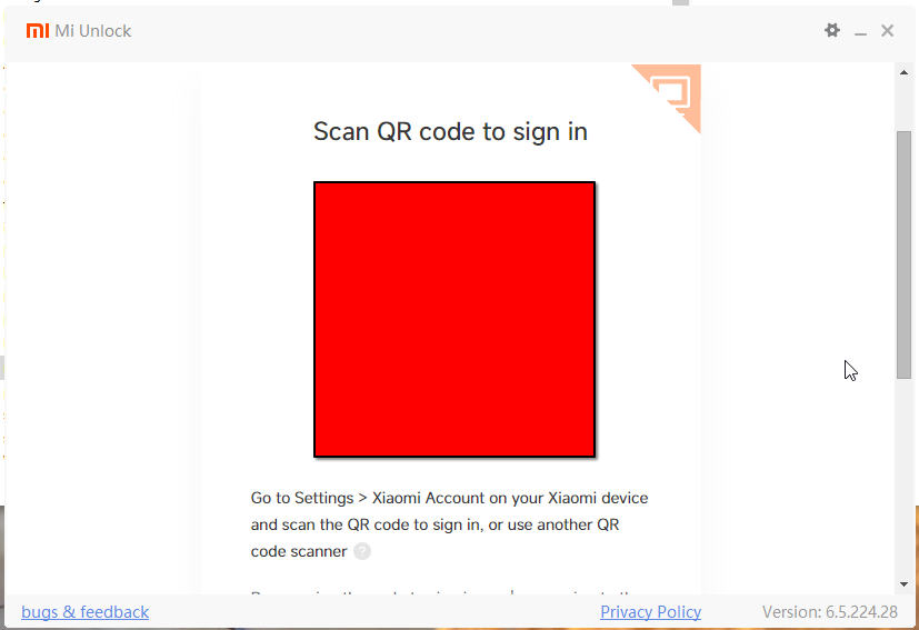 QR code login page
