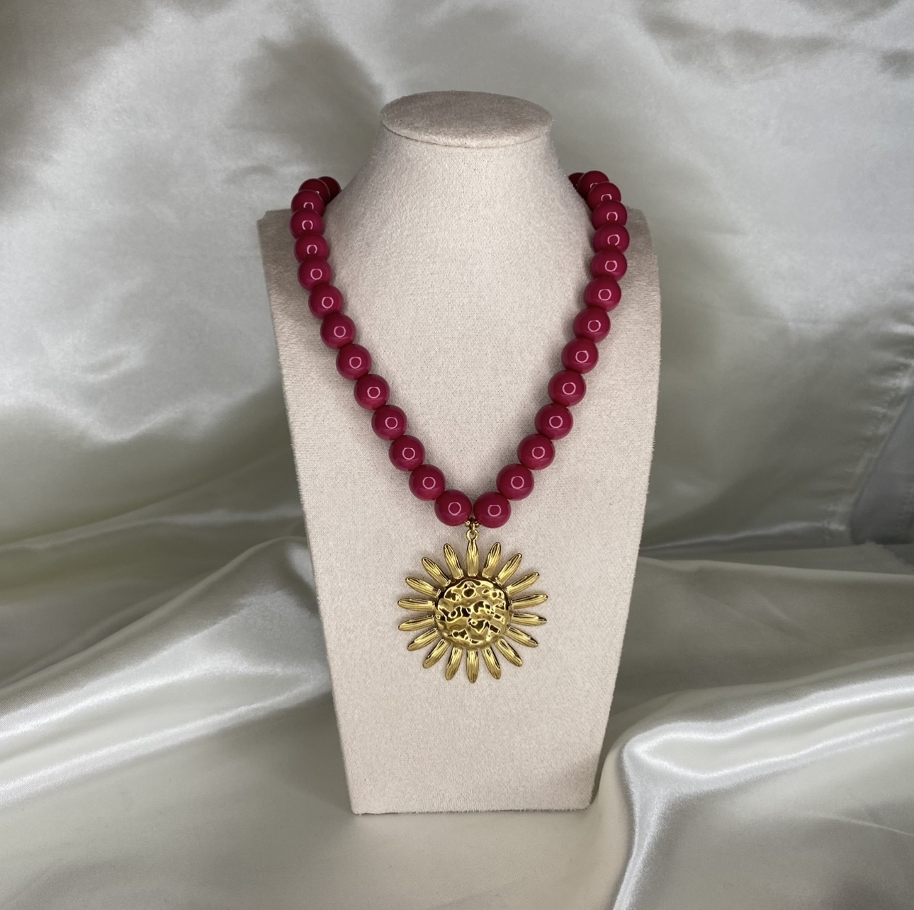 S. Steel Kralenketting Zon Roze