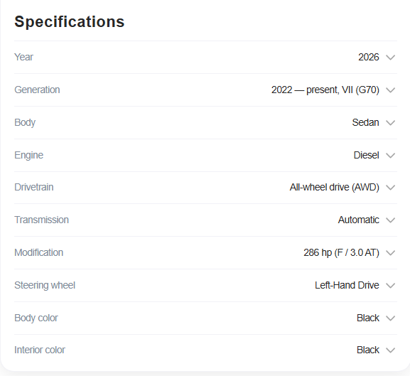 Car Specs Condition