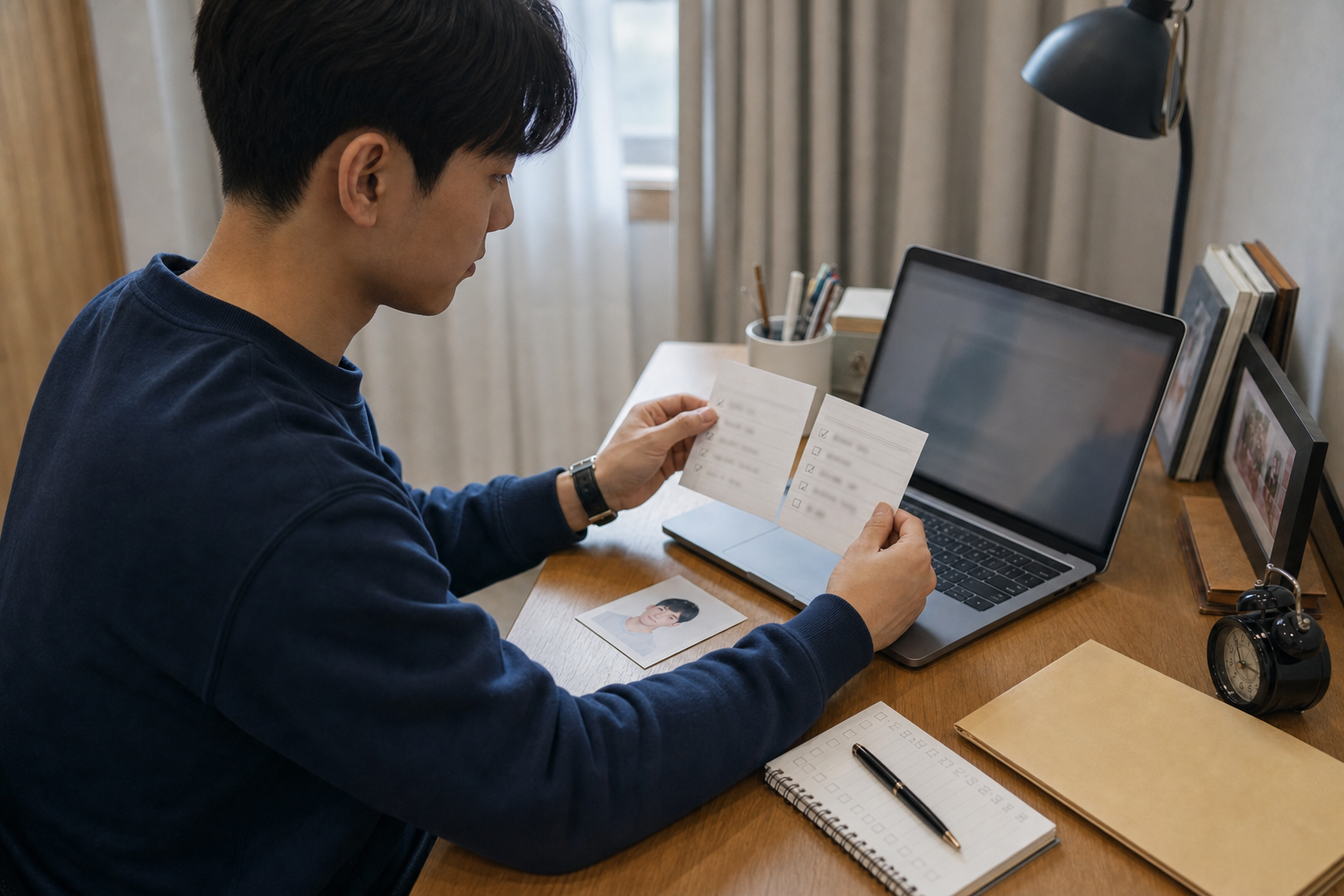 큐넷 접수 전과 접수 후 사진 메뉴를 구분하는 수험생